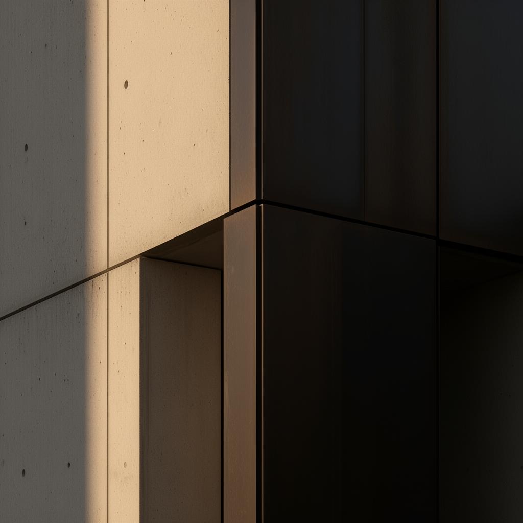 Fassadendetail Beton und Holz